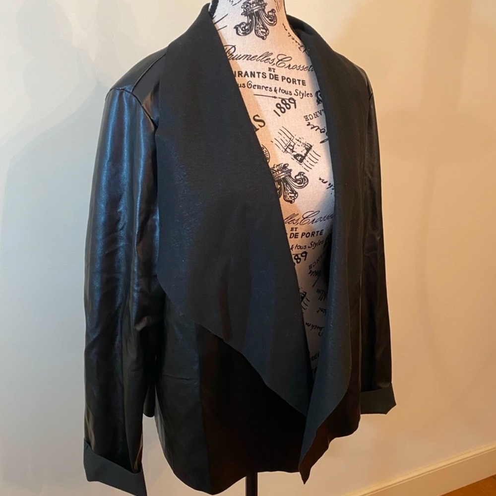 DOLL HOUSE Faux Leather Open Jacket
